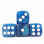 (Blue Pearl)16mm D6  Pips dice 